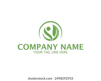 Nature Leaf Mental health care logo design for medical service and consultant, Health Care Logo Design