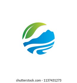 nature leaf mountain logo