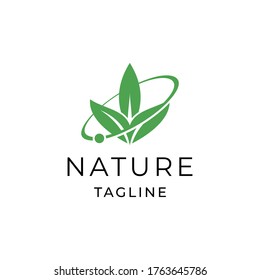 Nature Leaf on Circle Orbit Logo Template