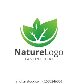 Nature Leaf Organic Logo Vector Illustration Template