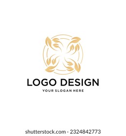 Nature Leaf Ornament Logo Design Vector