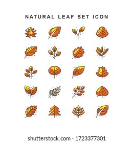 nature leaf set outline icon