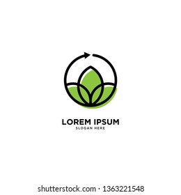 nature leaf simple line logo template vector illustration icon element - Vector
