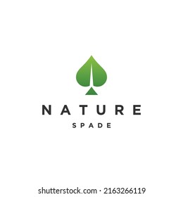 Nature leaf and spade logo icon design template flat vector