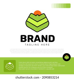 Diseño Del Logotipo De Nature Leaf Sun Para Empresas Y Empresas