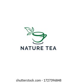 Nature leaf Tea Logo-Vector logo design template for organic and natural tea products. Healthy lifestyle and vegan sign