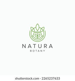 Nature leaf tree growth logo icon design template. garden, park, beauty, spa flat vector