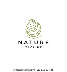 Design-Vorlage für das Logo für Naturblattwachstum. Garten, Park, Schönheit, Wellnessflavektor