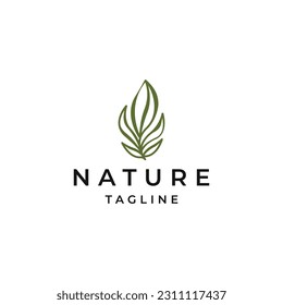 Nature leaf tree growth logo icon design template. garden, park, beauty, spa flat vector