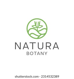 Nature leaf tree growth logo icon design template. garden, park, beauty, spa flat vector
