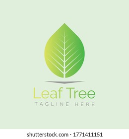 Nature leaf tree logo design template