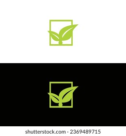 Nature leaf vector logo template design  