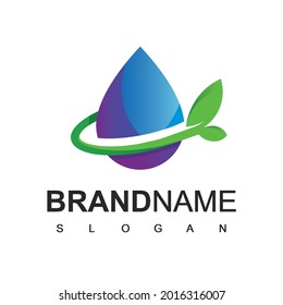Nature Leaf And Water Logo
