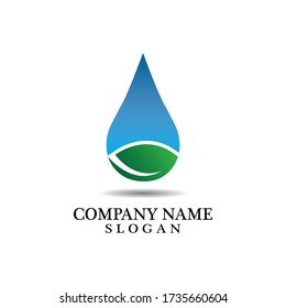 Combinación de la hoja natural y el logotipo del agua. Diseño de plantillas de logotipos de empresa, Emblem, concepto de diseño, símbolo creativo, icono