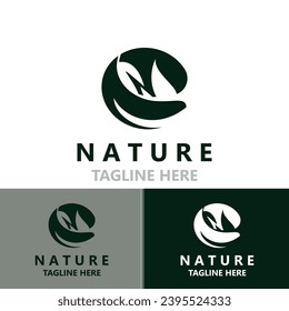 Nature leave logo design, vector plant eco style botanical collection business template