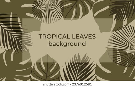 Nature leaves background vector. Floral pattern, Tropical leaf, jungle plants, Exotic pattern with palm leaves. Vector illustration.