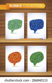 Nature leaves bubble collection. Vector leaf communication abstract background 