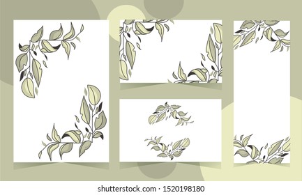 nature leaves frame background set