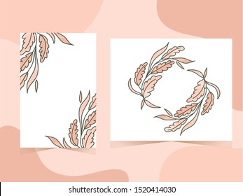 Nature leaves frame background set