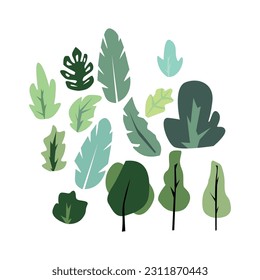 LA NATURALEZA DEJA ILUSTRACIÓN PLANA DE HOJAS