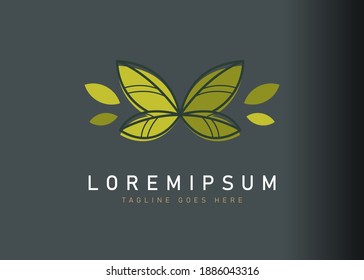 La naturaleza deja el diseño del logo. Ilustración vectorial de la forma moderna de las hojas naturales. Plantilla de icono de línea vectorial de diseño de logotipo de vintage