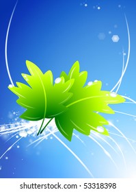 Nature Leaves on Abstract Background Original Illustration