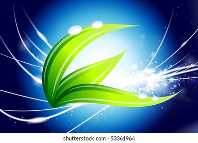 Nature Leaves on Abstract Background Original Illustration