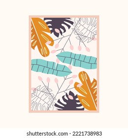 nature leaves topical background poster vector illustration design, leave background concept poster design