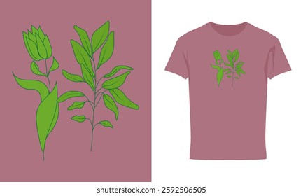 Nature leaves vector art T-shirt Design-illustration