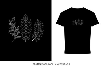 Nature leaves vector art T-shirt Design-illustration