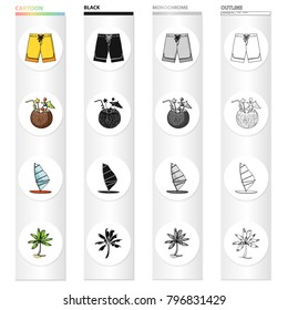 Nature, leisure, sport and other web icon in cartoon style.Palm, plant, tree, icons in set collection.