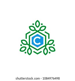 nature letter C logo template vector illustration