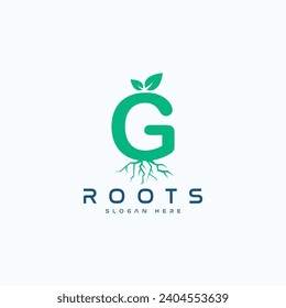 Nature Letter G Roots Logo Design Vector Image