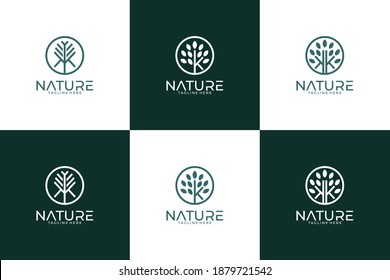 nature with letter K logo design collection