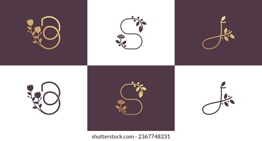 Elemento de diseño del logotipo de la carta de la naturaleza vector con concepto moderno