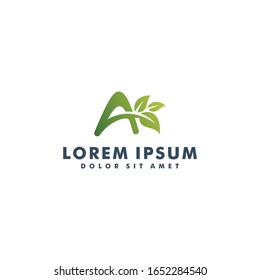 Nature  Letter A logo design template vector illustration