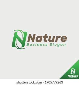 Nature - Letter N Logo Template .