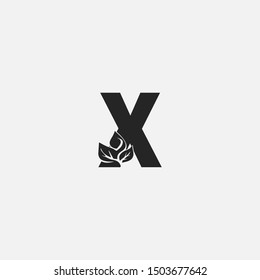 Nature letter X leaf icon logo design. Creative design logo icon concept with floral leaf.