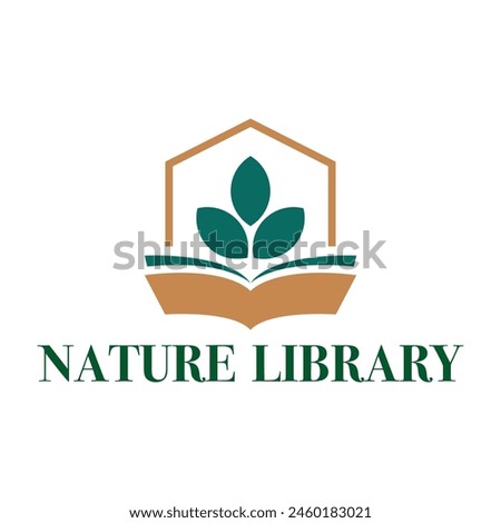 nature library flat modern logo