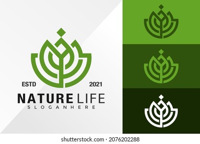 Nature Life Logo Design Vector Template