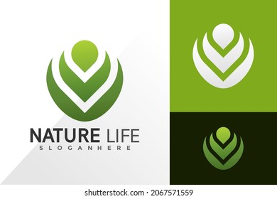 Nature life logo and icon design vector concept for template