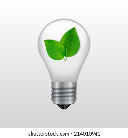 Nature lightbulb icon. EPS10 vector