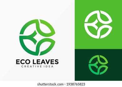 Nature Line Art Eco Leaves Logo Vector Design. Abstract emblem, designs concept, logos, logotype element for template.
