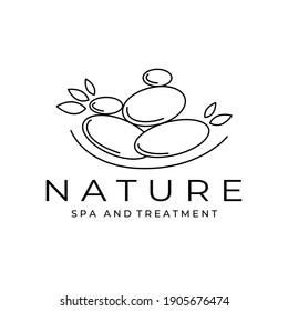 nature line art logo vector illustration design simple template