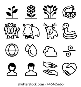 nature line icon set