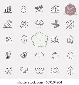 nature line icon set