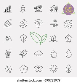 nature line icon set