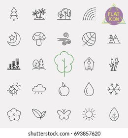 nature line icon set