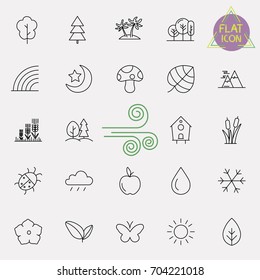 nature line icon set