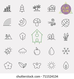 nature line icon set